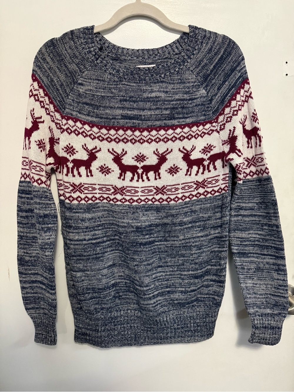 BONGO Blue & White Marled Knit Sweater